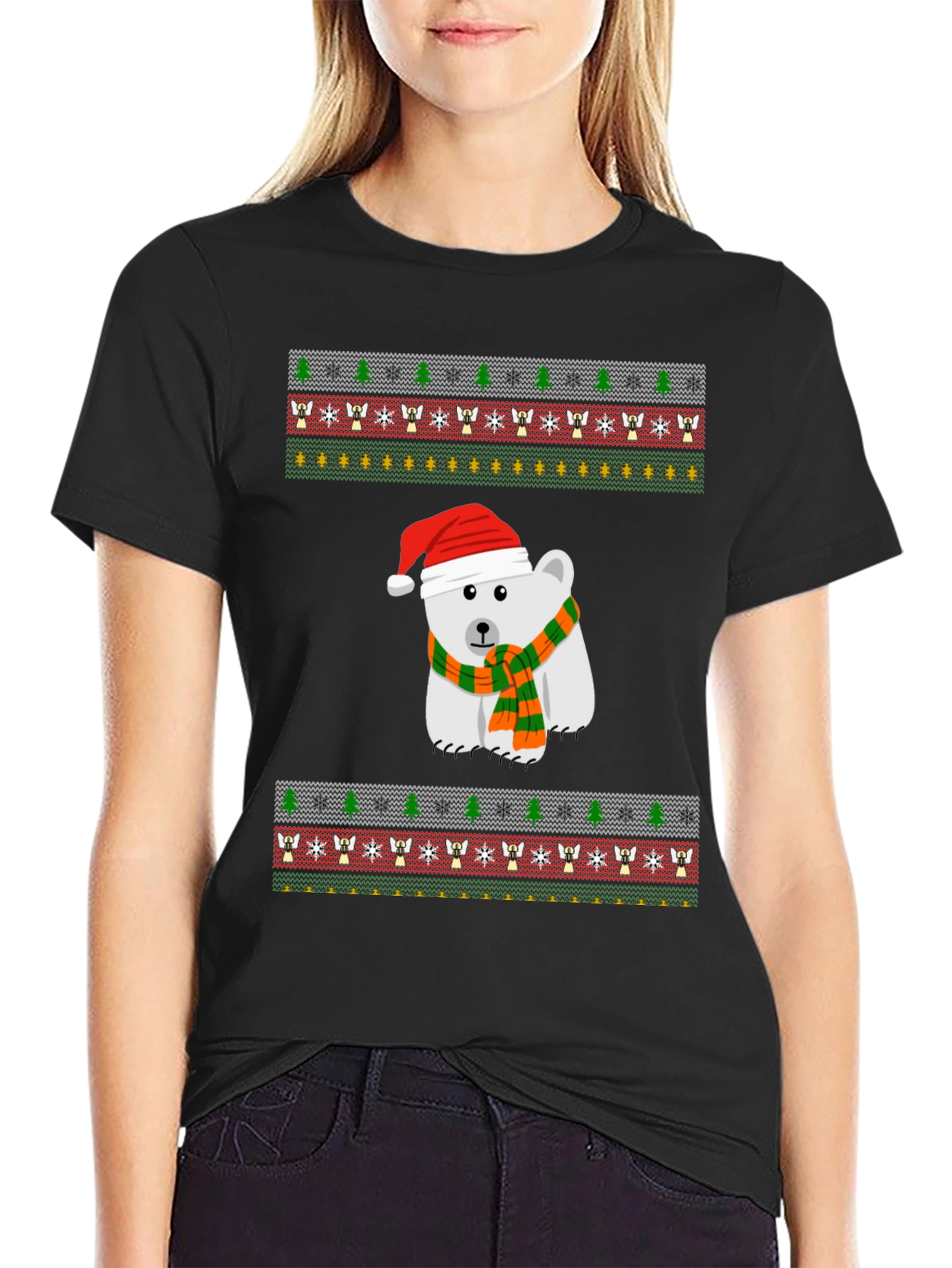 Festive Polar Bear Christmas T-Shirt