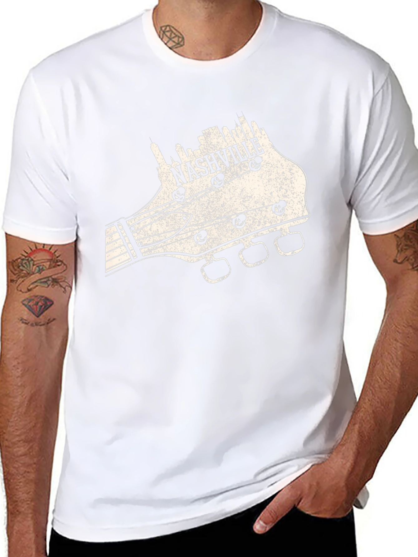 Nashville Guitar Headstock T-Shirt - Music City Tee