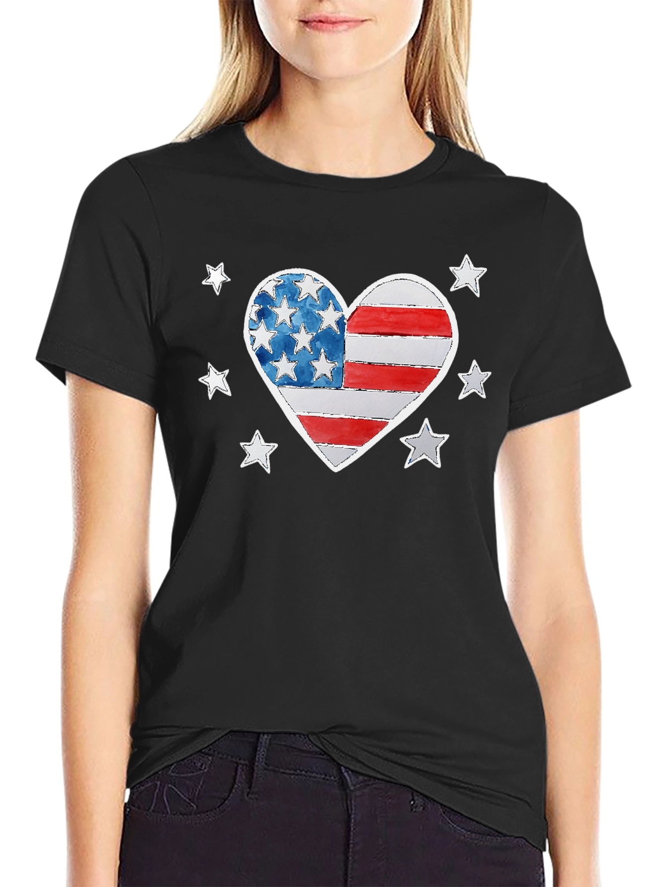 American Flag Heart Graphic Tee