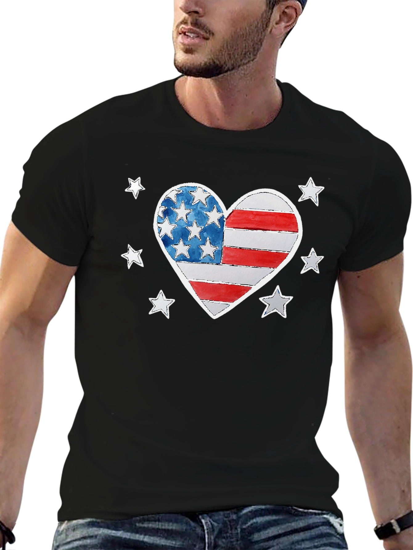 American Flag Heart Graphic Tee
