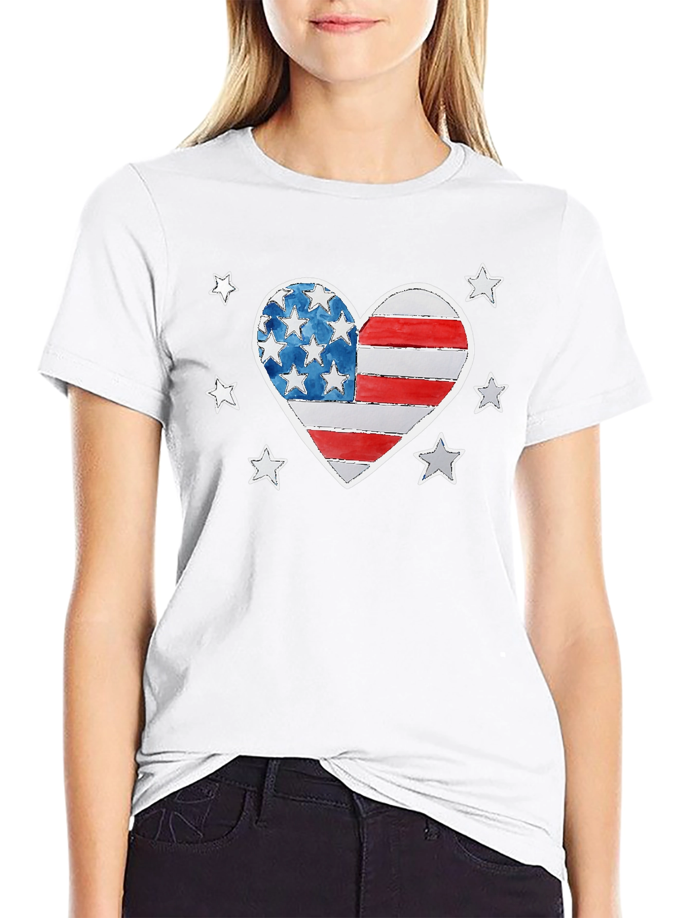 American Flag Heart Graphic Tee