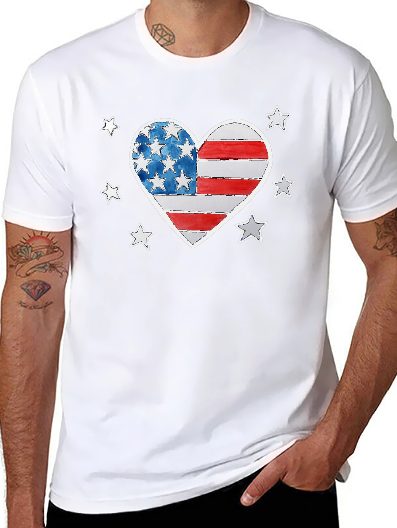 American Flag Heart Graphic Tee