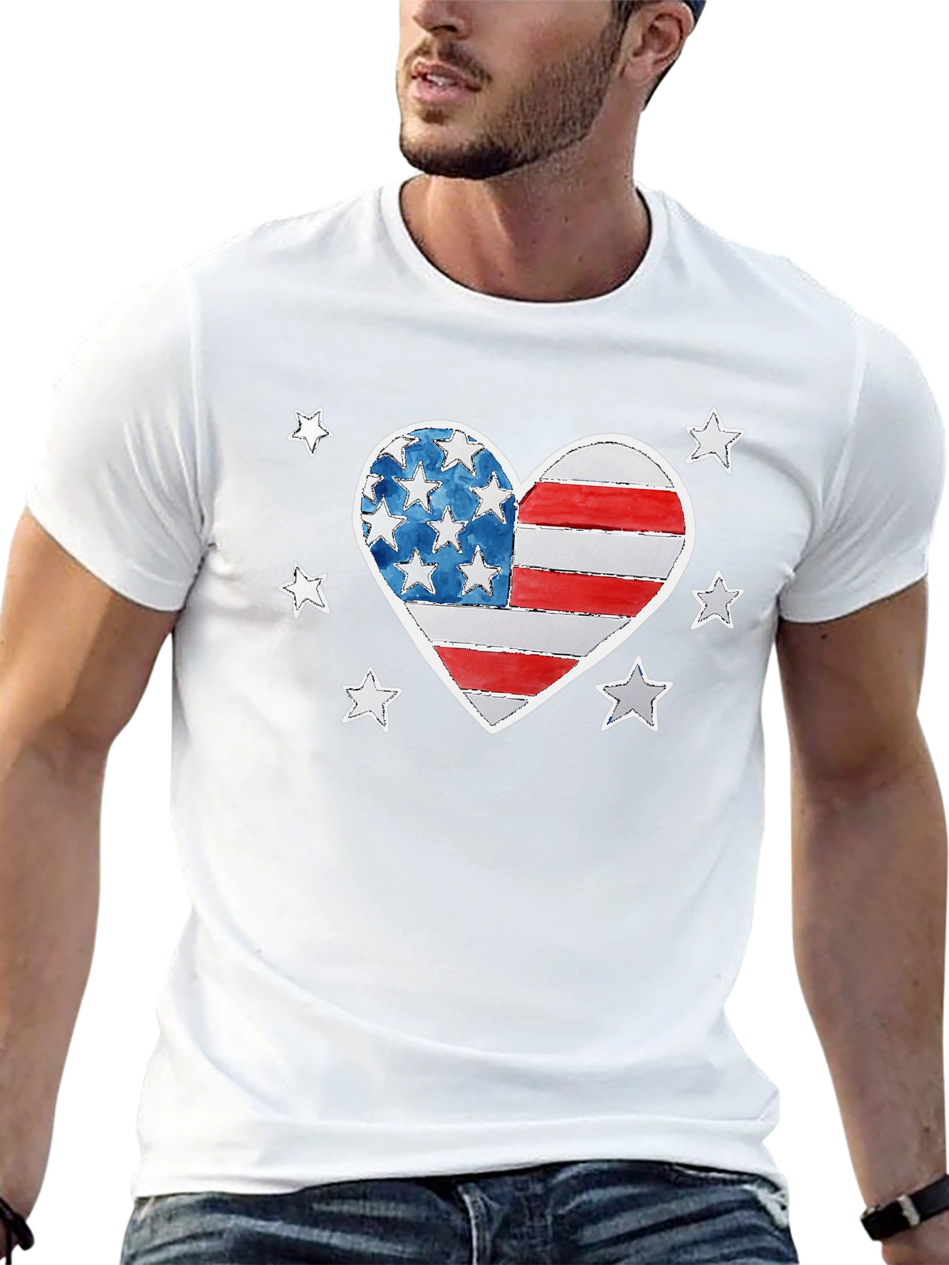 American Flag Heart Graphic Tee