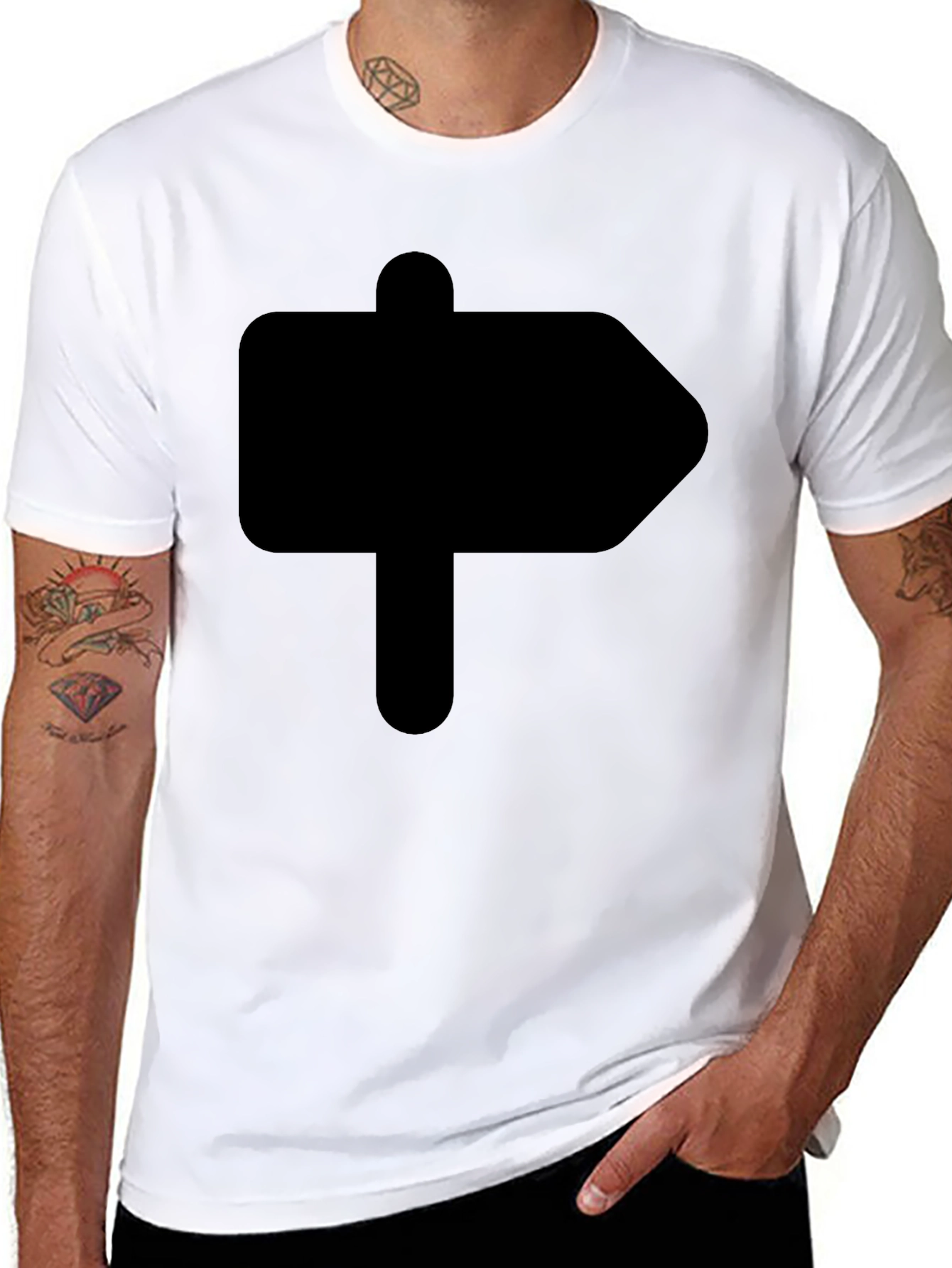 Direction Sign T-Shirt - Black Arrow Graphic Tee