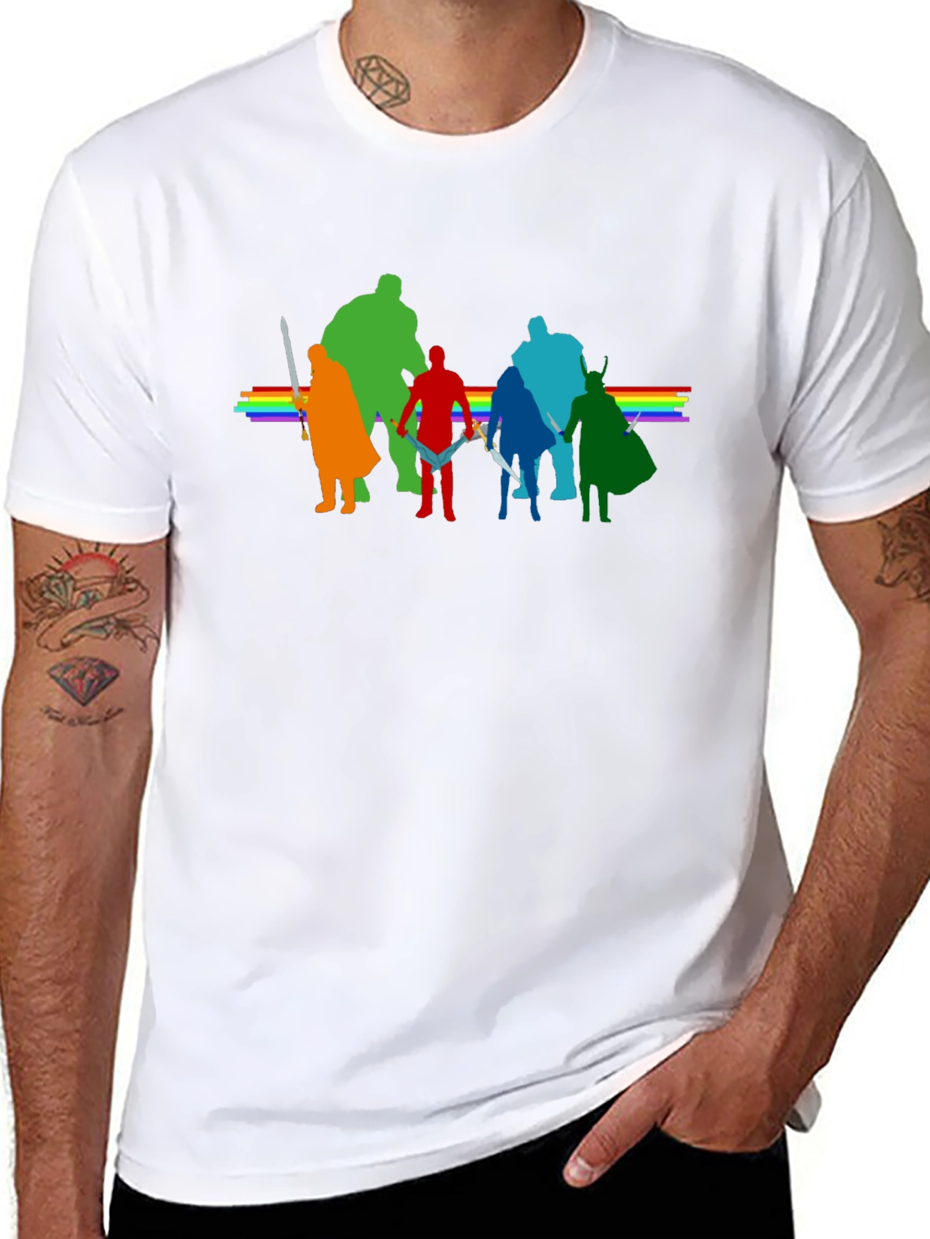Rainbow Avengers T-Shirt - Stylish Graphic Tee