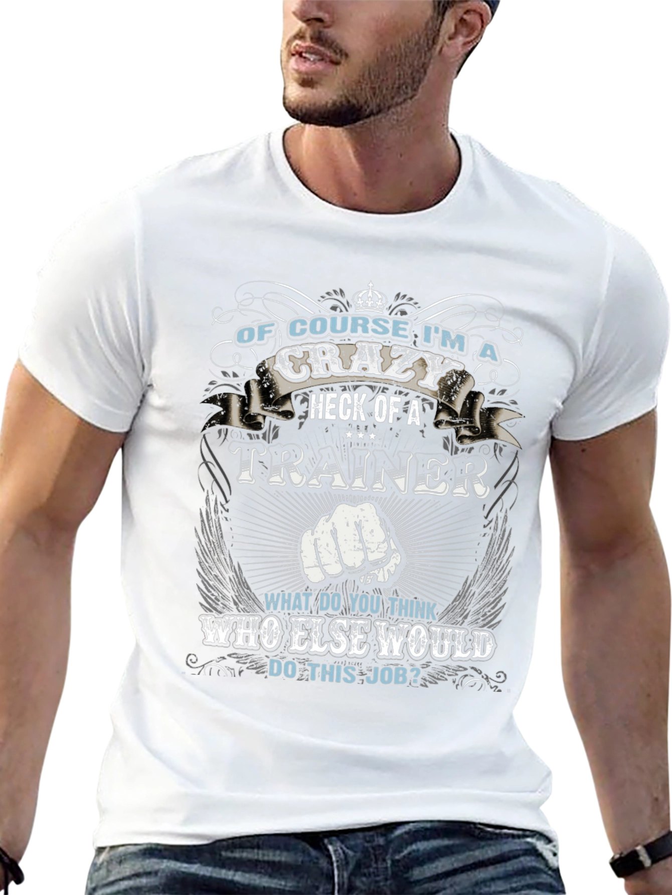 Crazy Trainer Graphic Tee - Bold Statement Shirt