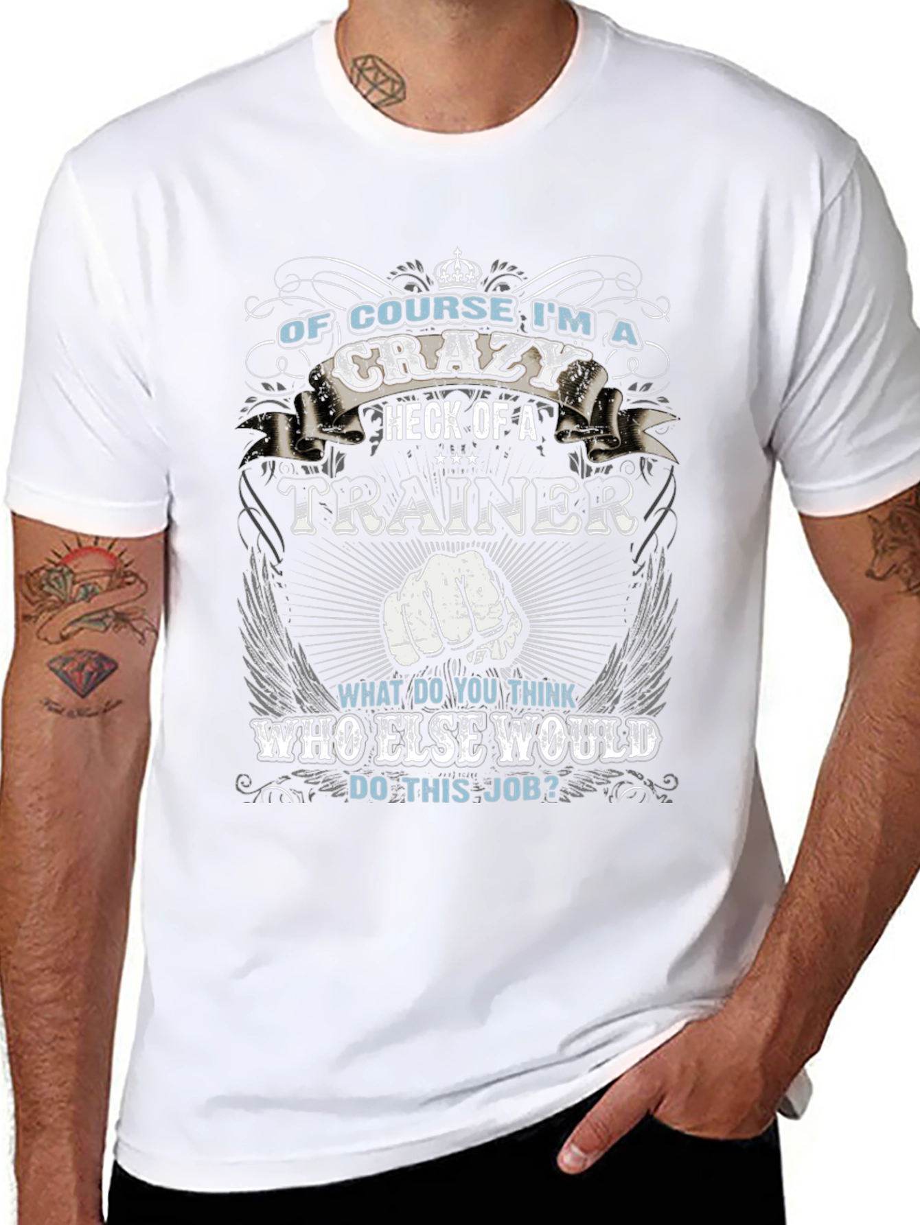 Crazy Trainer Graphic Tee - Bold Statement Shirt
