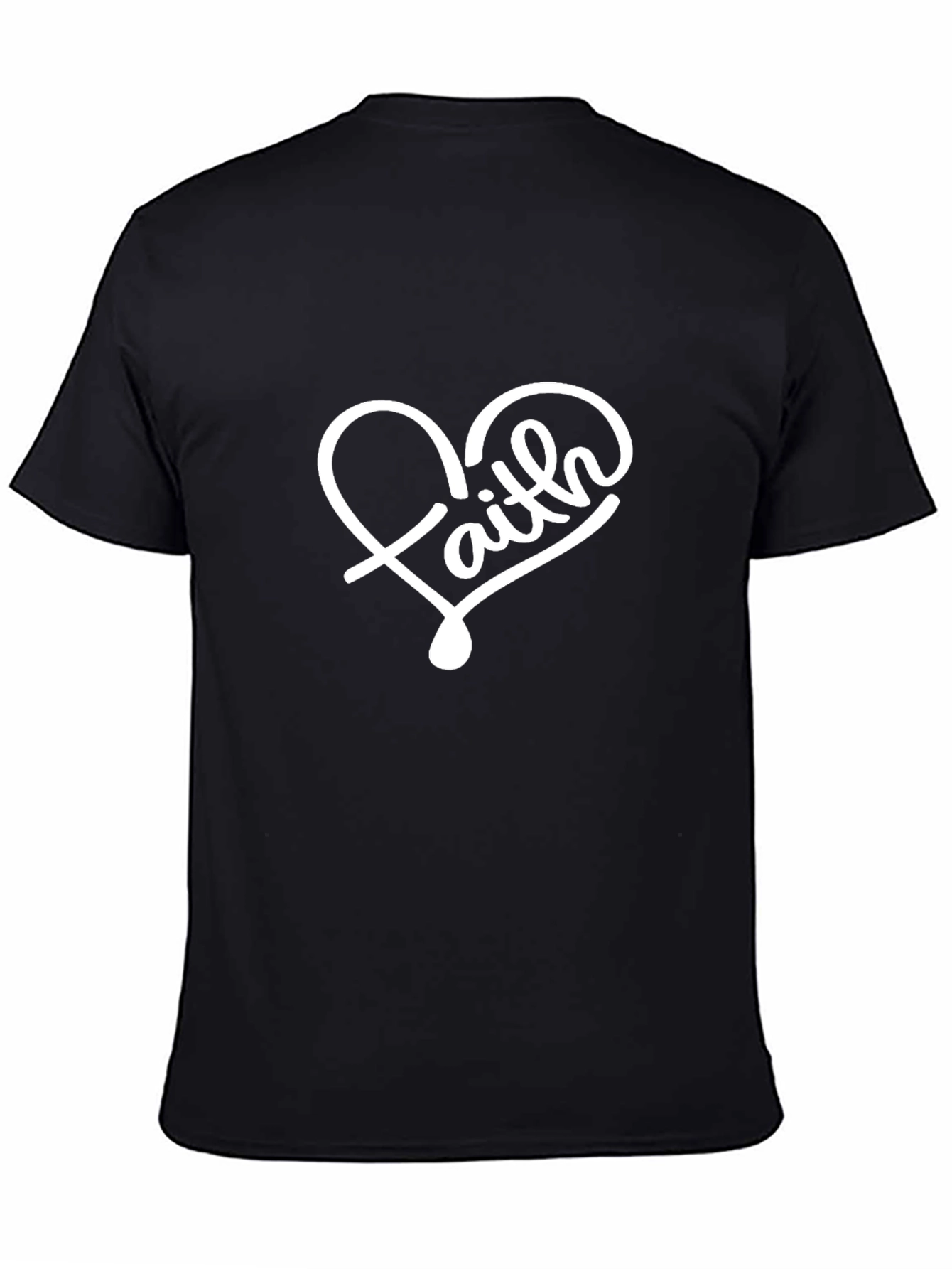 Faith Heart Graphic T-Shirt - Stylish Black Tee