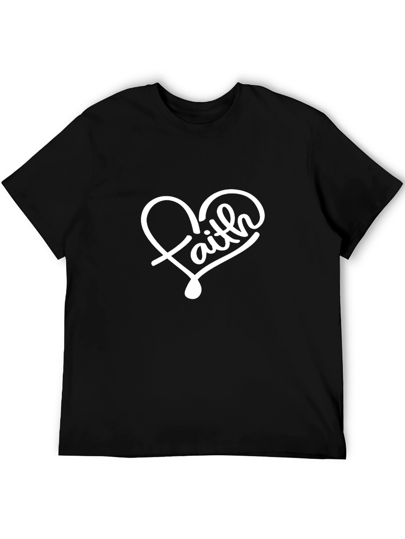 Faith Heart Graphic T-Shirt - Stylish Black Tee