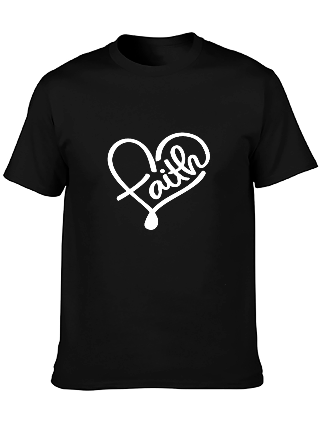 Faith Heart Graphic T-Shirt - Stylish Black Tee