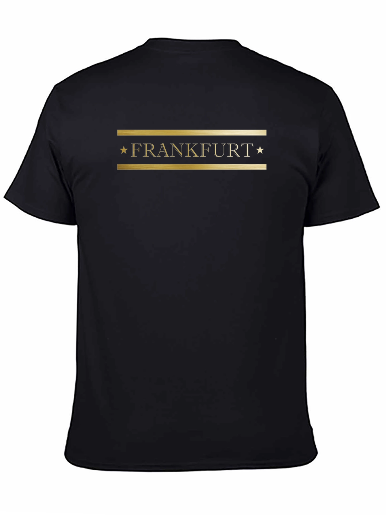 Frankfurt Black T-Shirt with Gold Lettering