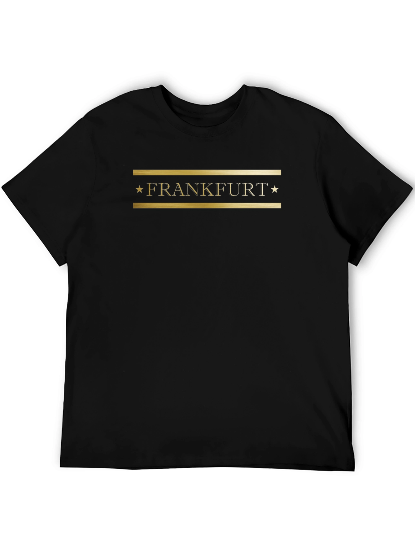 Frankfurt Black T-Shirt with Gold Lettering