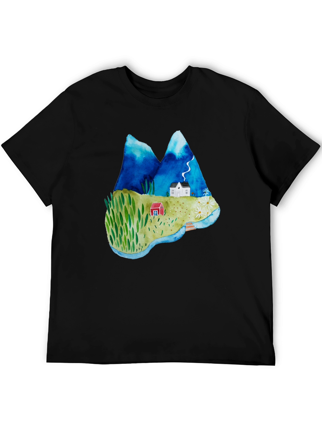 Watercolor Landscape Graphic T-Shirt