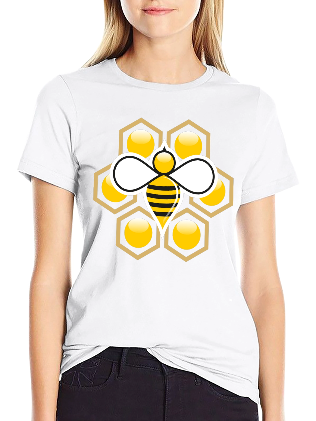 Honeycomb Bee Graphic Tee - Stylish Cotton T-Shirt
