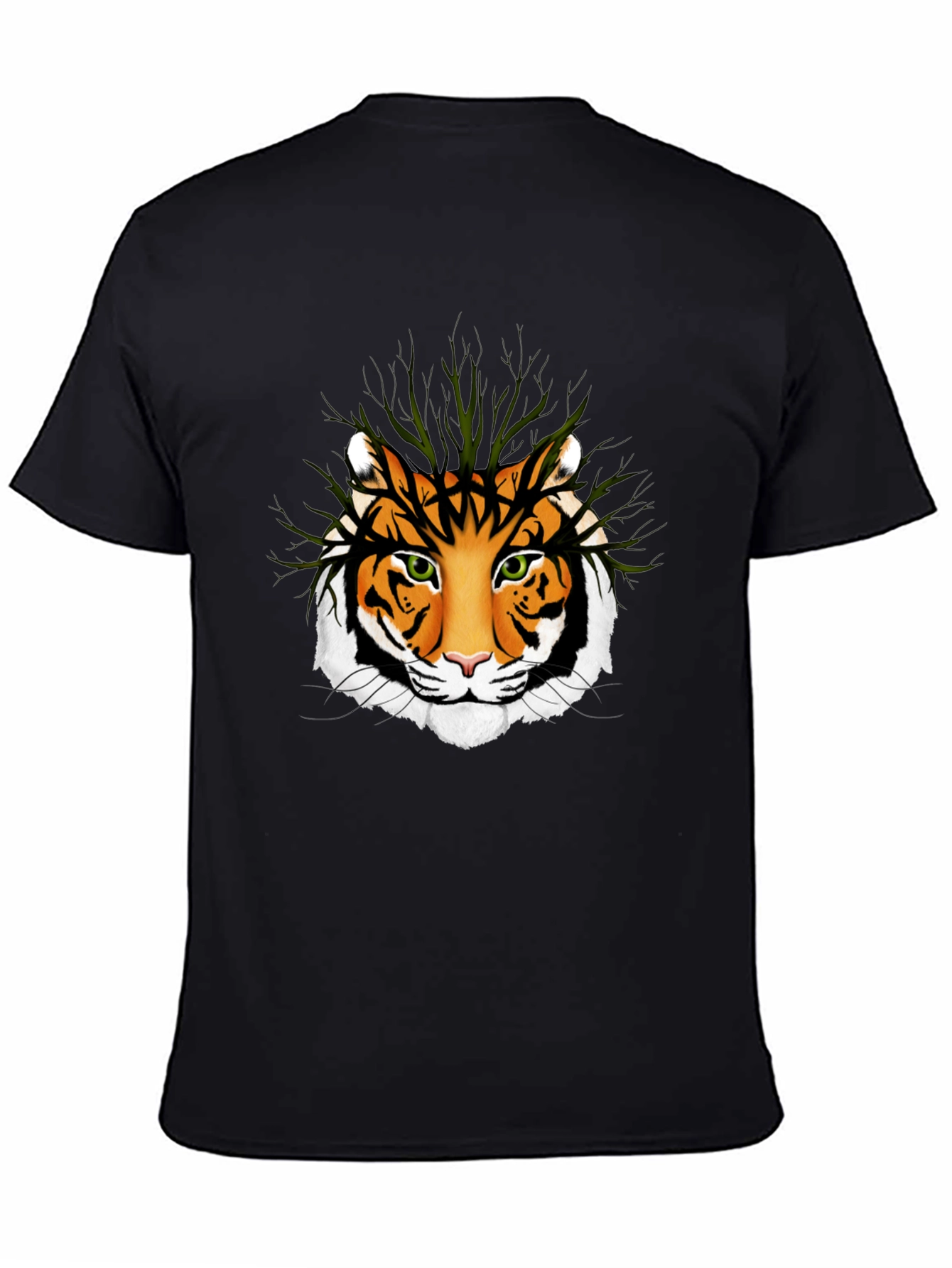 Tiger Face Graphic T-Shirt - Black