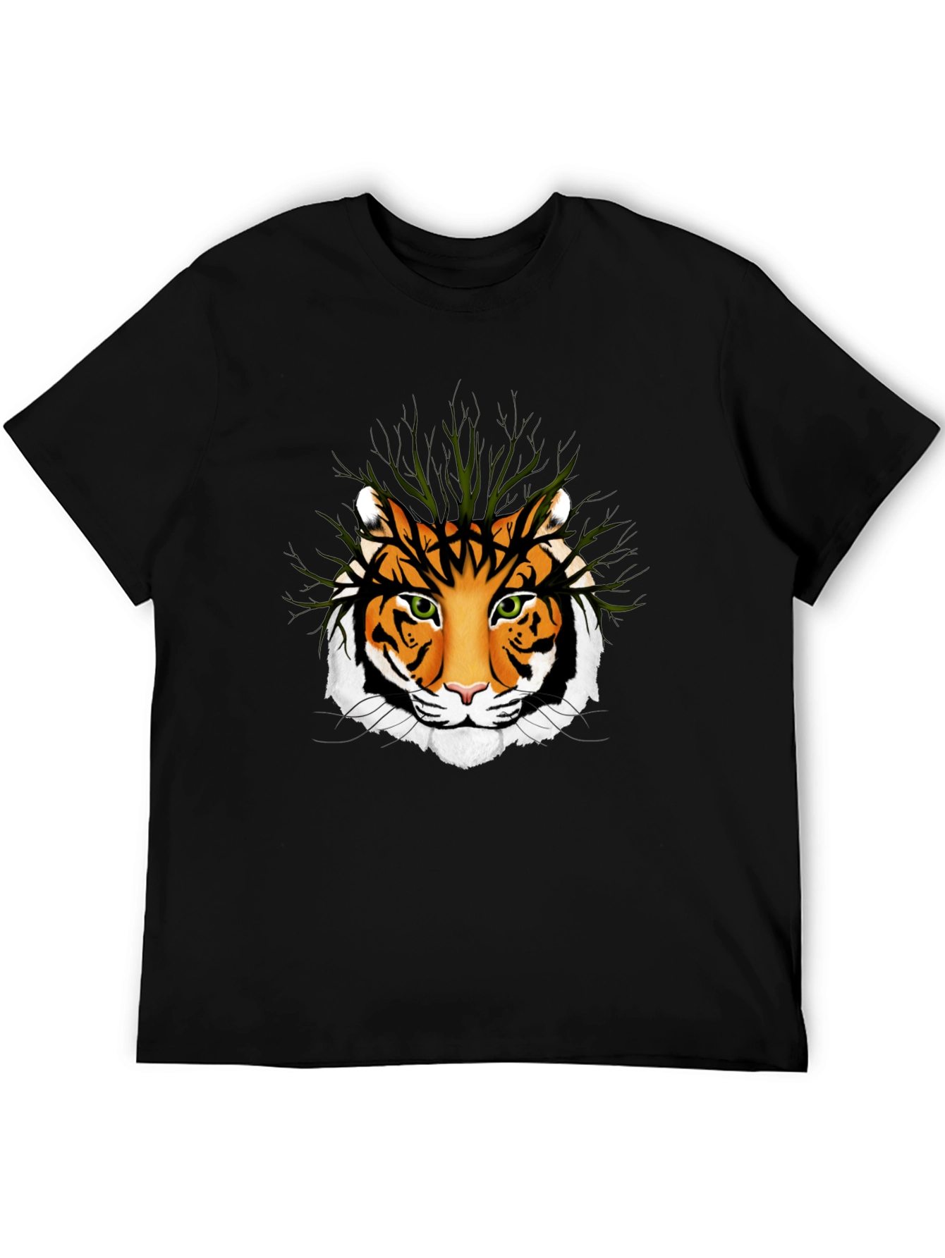 Tiger Face Graphic T-Shirt - Black