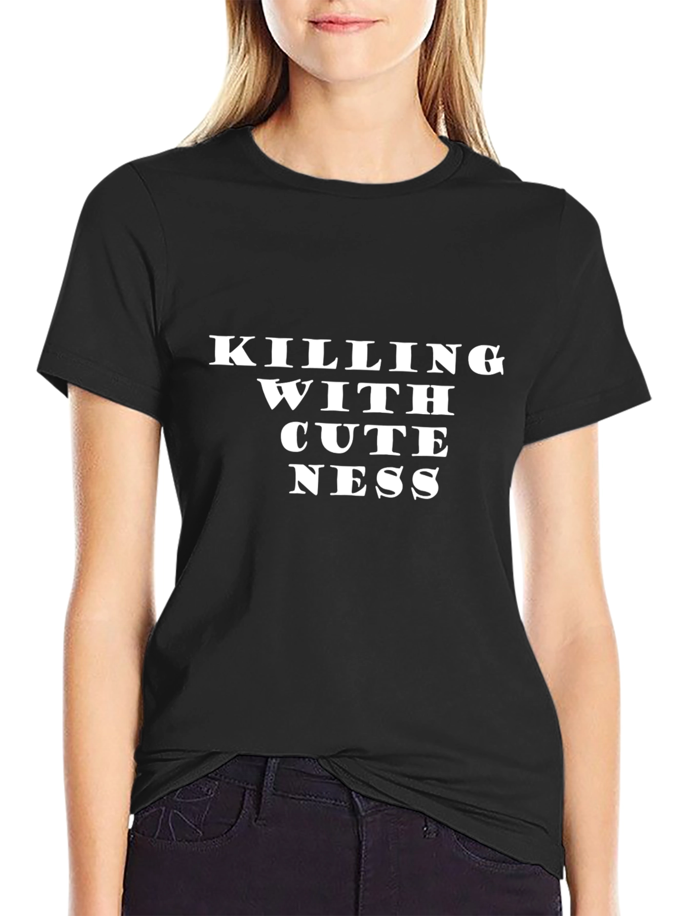 Killing With Cuteness Black Graphic Tee