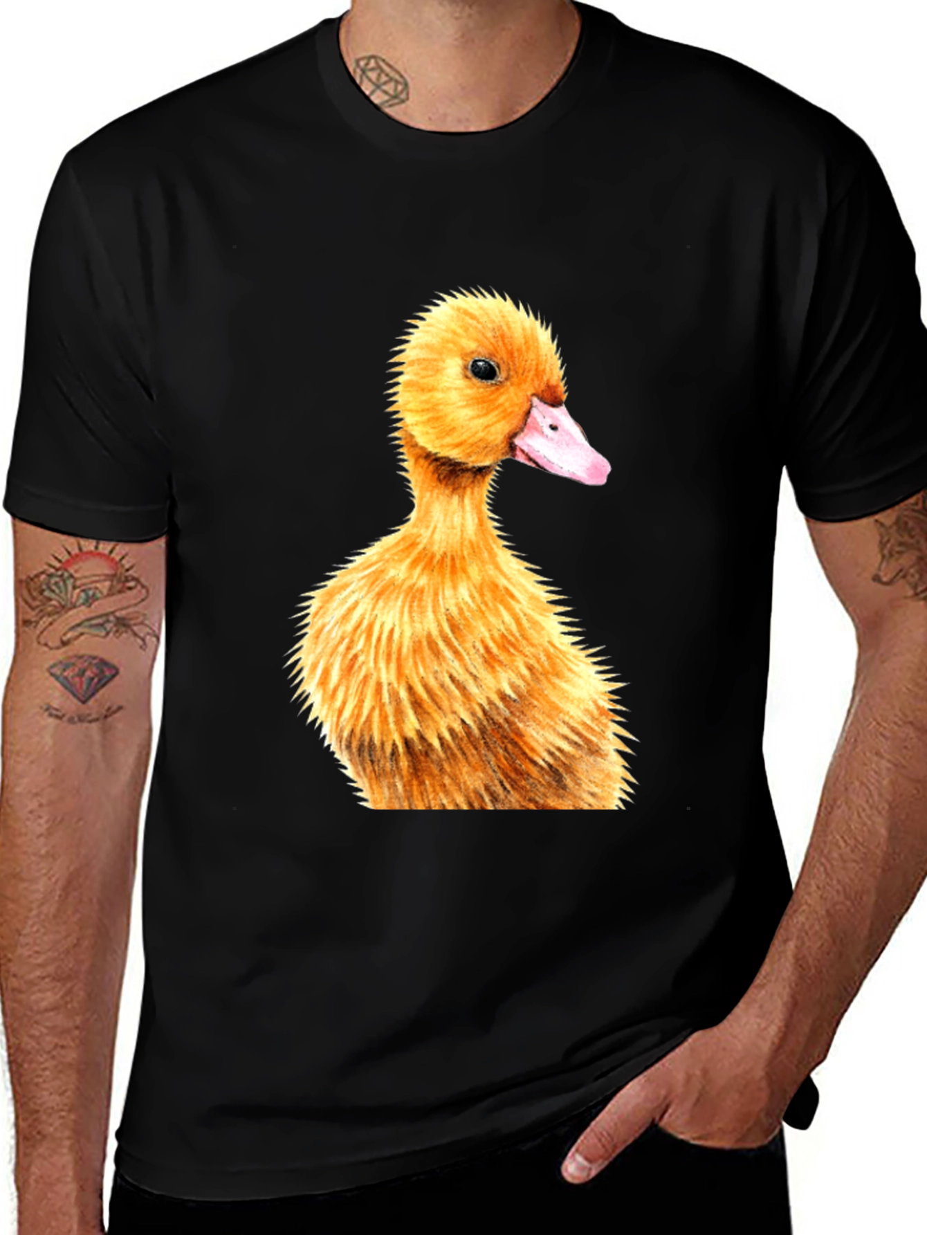 Duckling Graphic Tee - Adorable Black T-Shirt