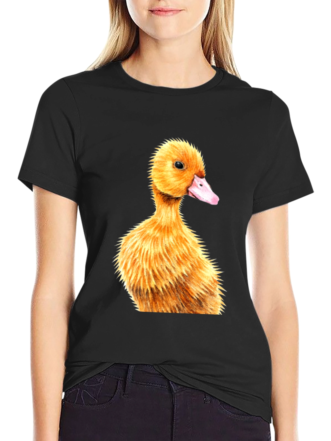 Duckling Graphic Tee - Adorable Black T-Shirt
