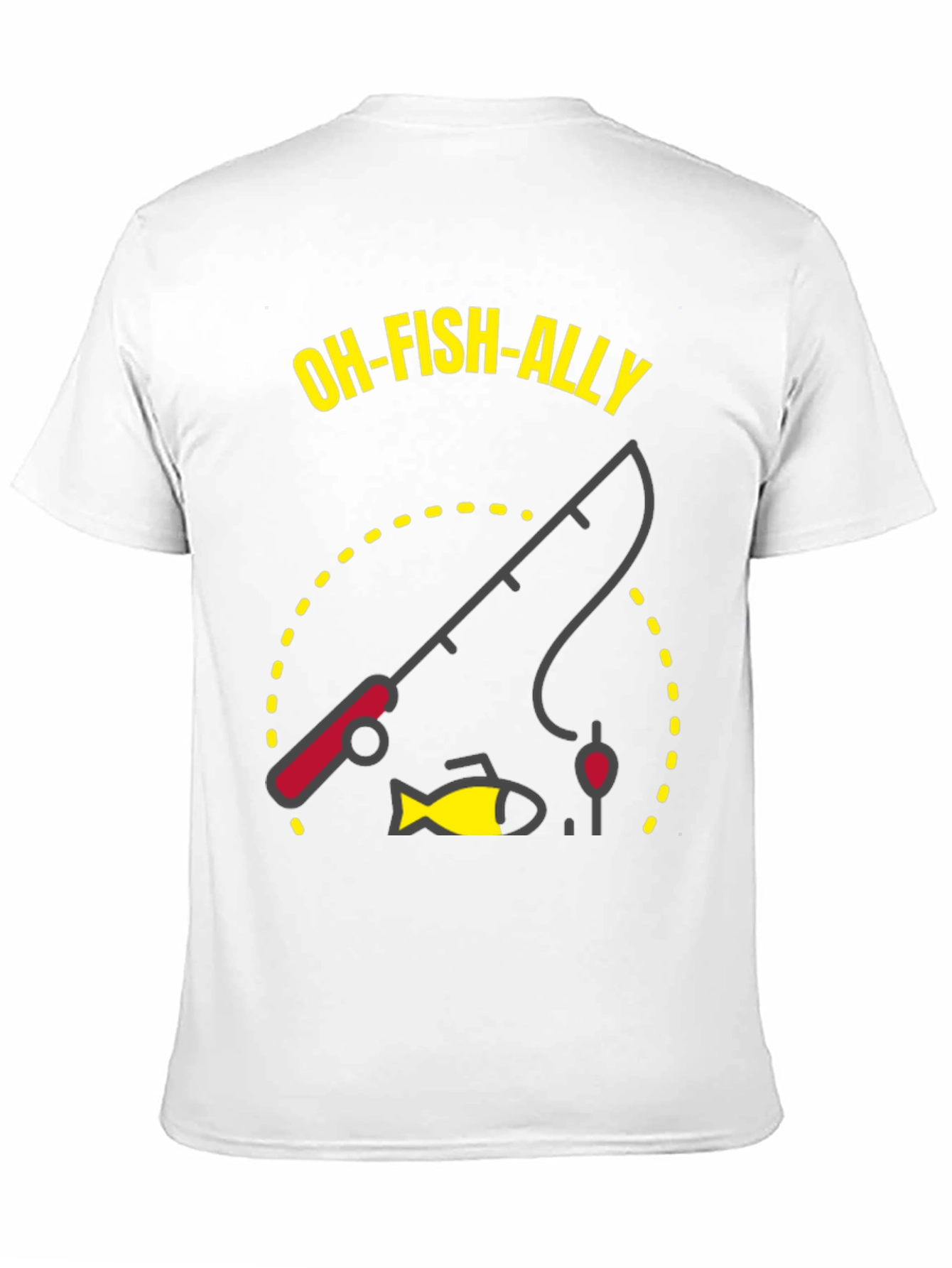 Oh-Fish-Ally T-Shirt: Fishing Rod & Fish Graphic Tee