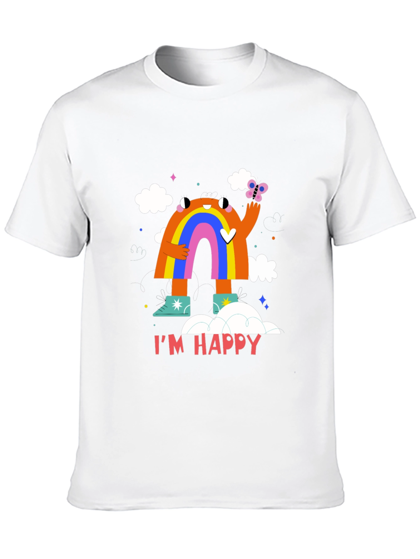 Im Happy Rainbow Monster Graphic Tee - Black