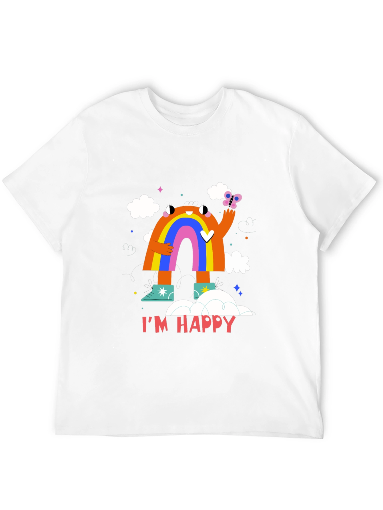 Im Happy Rainbow Monster Graphic Tee - Black
