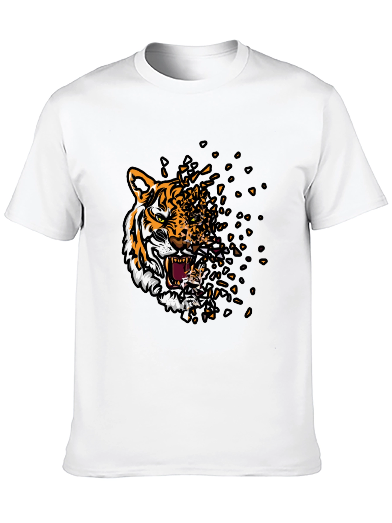 Tiger Graphic Print Mens Black T-Shirt