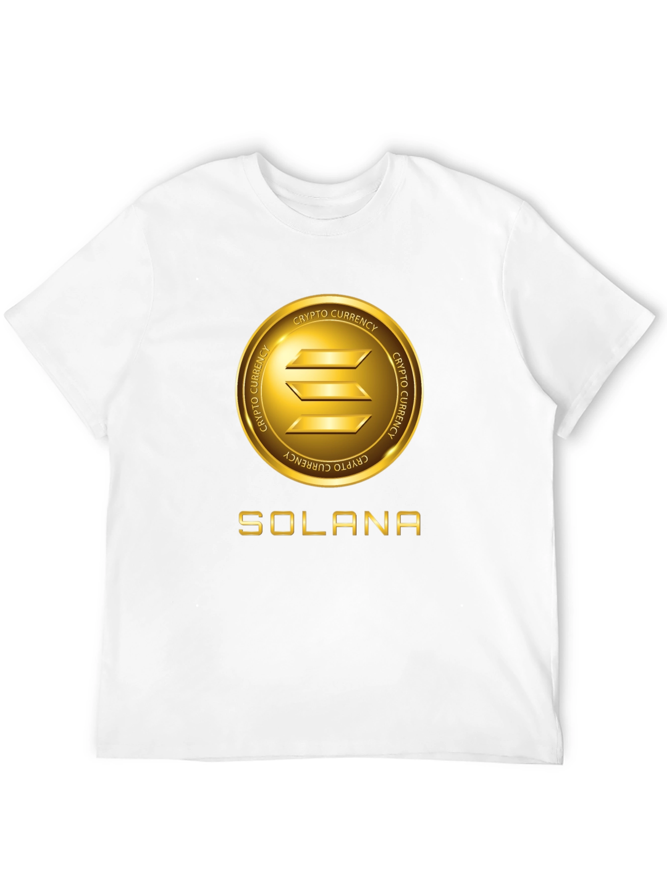 Solana Crypto Black T-Shirt - Gold Emblem Tee