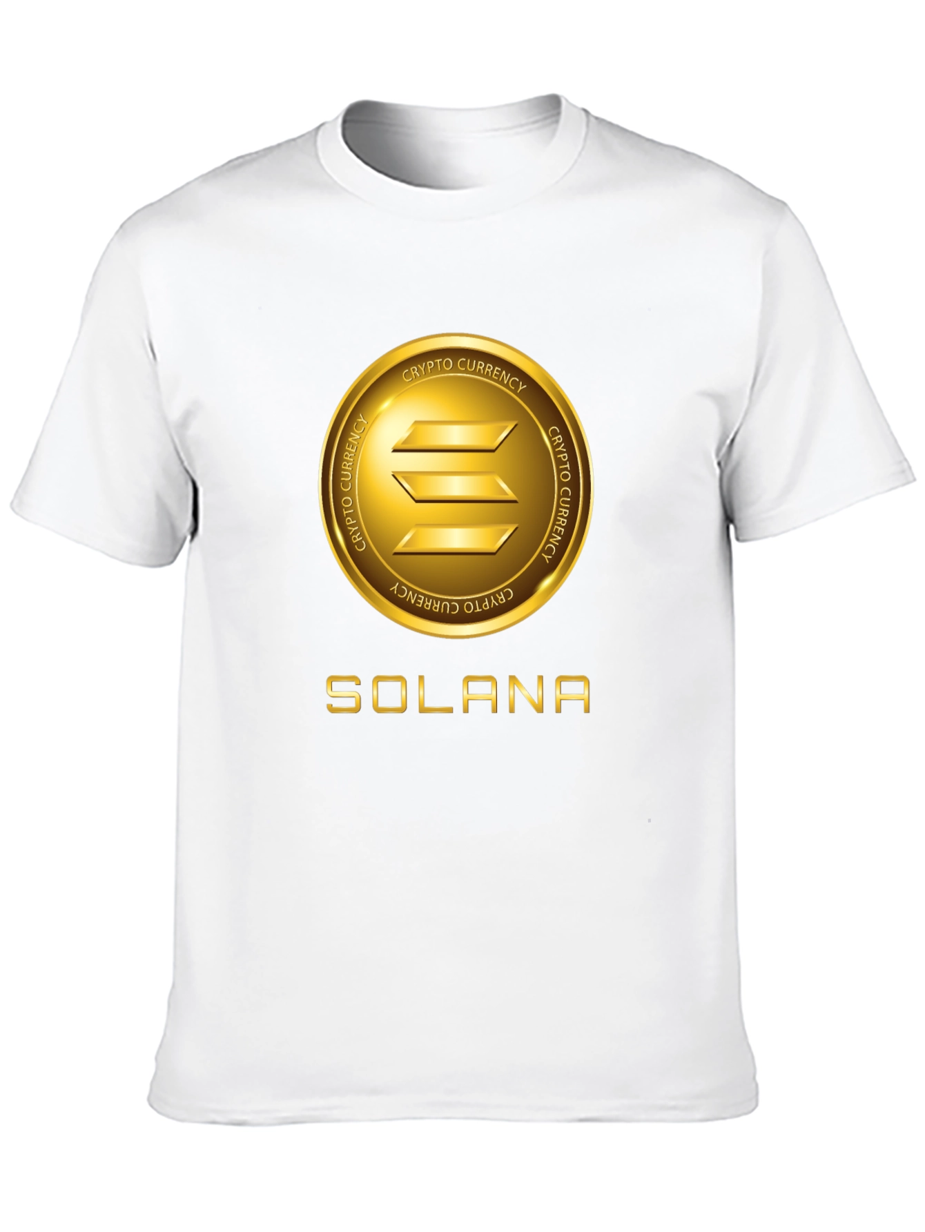 Solana Crypto Black T-Shirt - Gold Emblem Tee