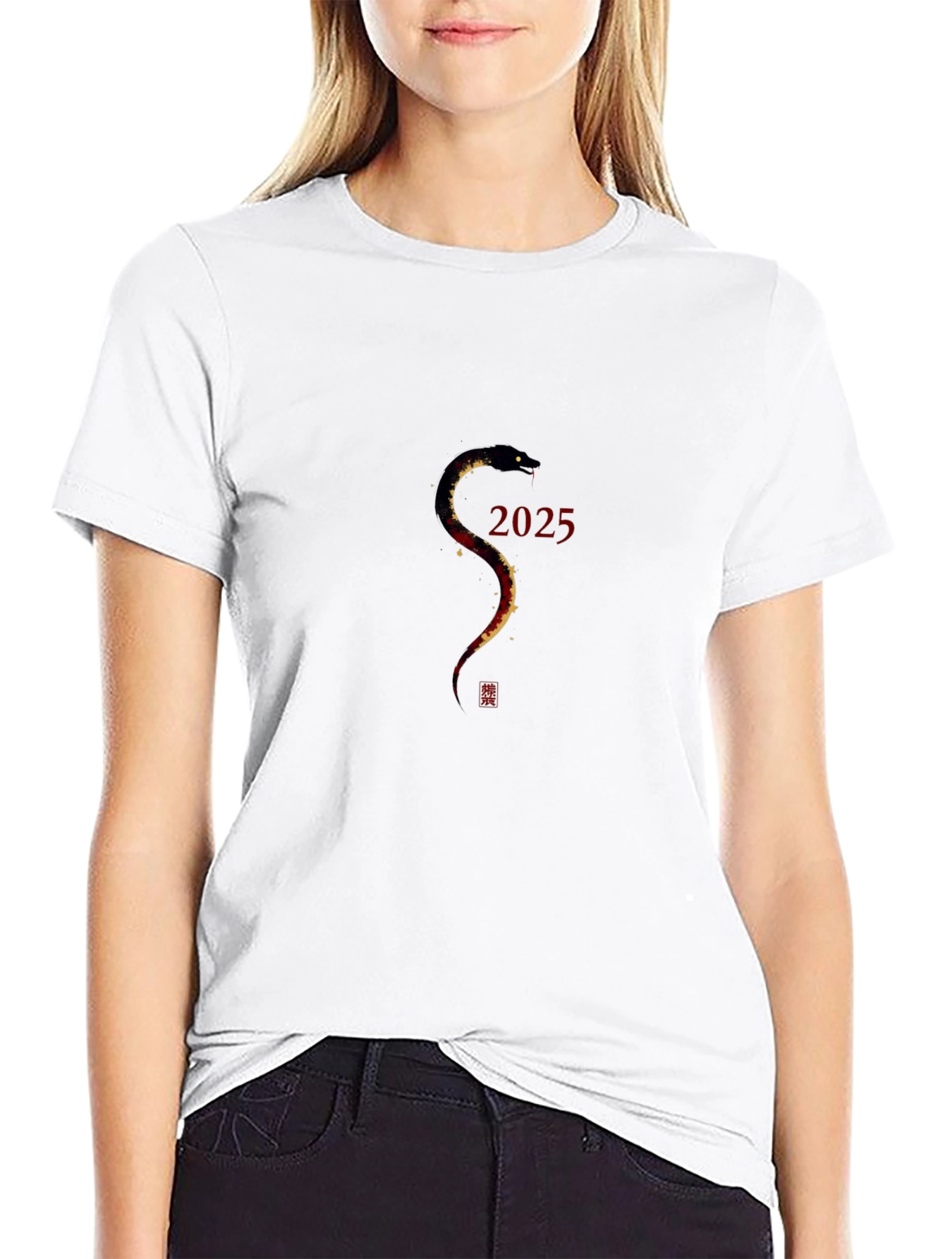 Year of the Snake 2025 Black T-Shirt
