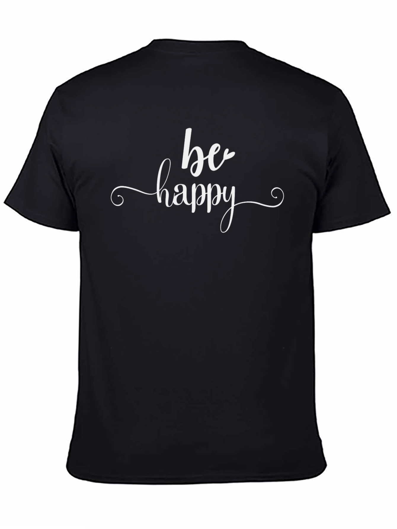 Be Happy Graphic Tee - Black Cotton Comfort