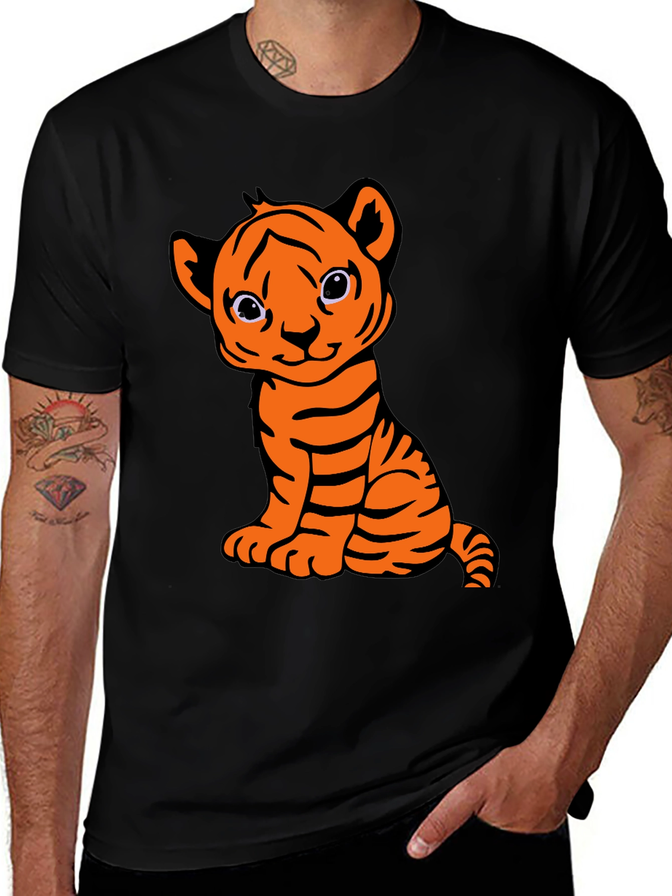Cute Tiger Cub Graphic T-Shirt