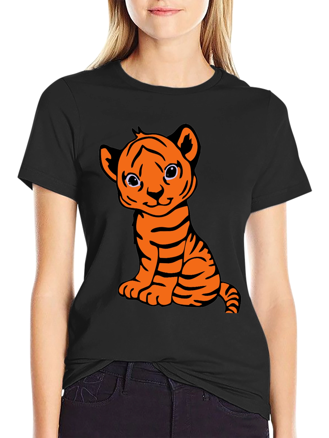 Cute Tiger Cub Graphic T-Shirt