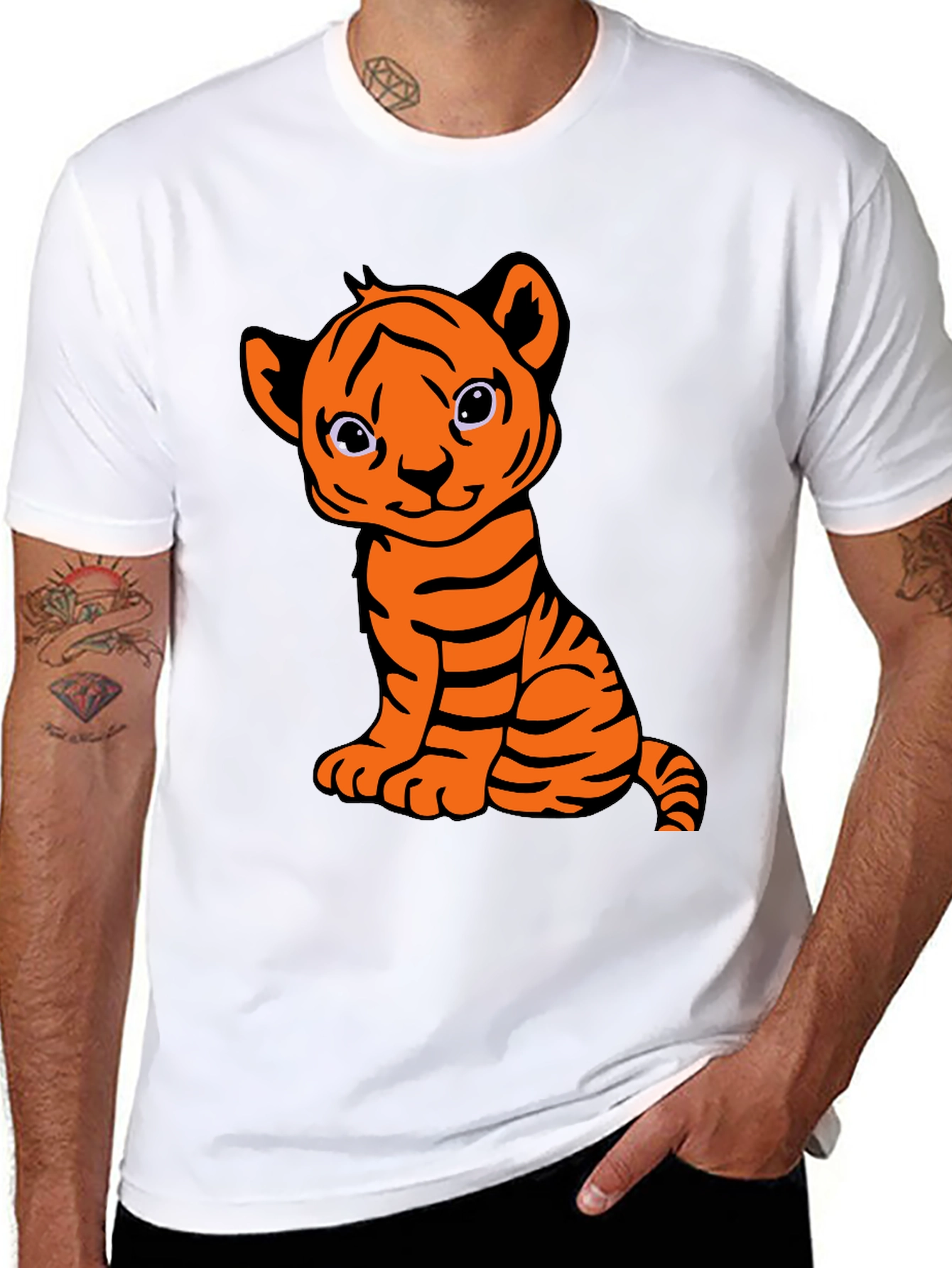 Cute Tiger Cub Graphic T-Shirt