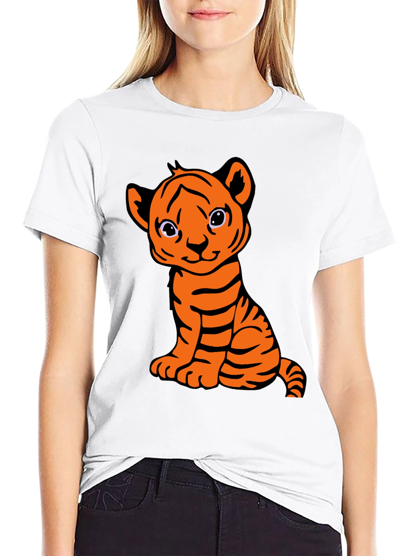 Cute Tiger Cub Graphic T-Shirt