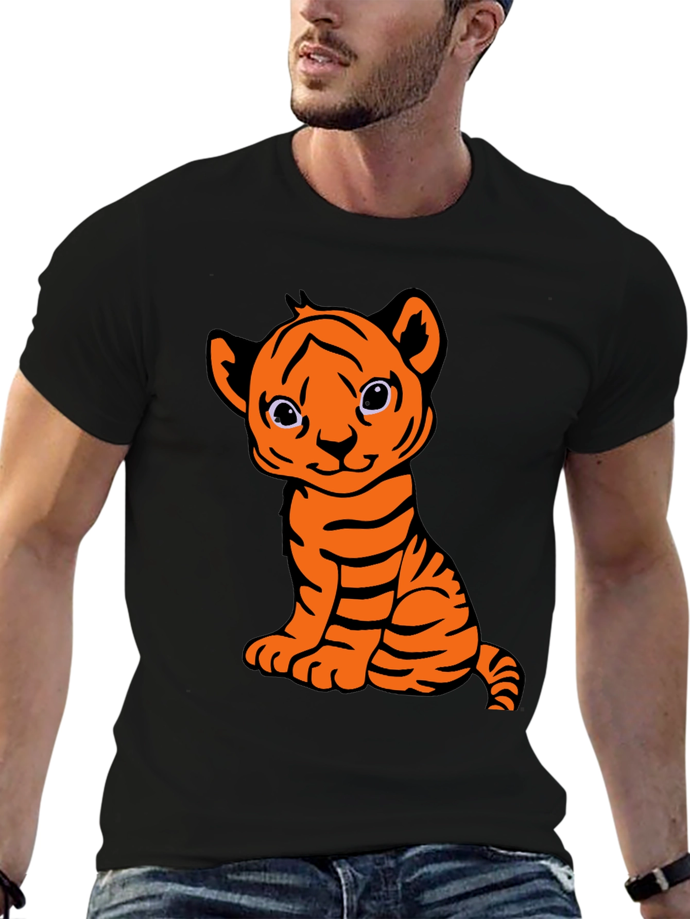 Cute Tiger Cub Graphic T-Shirt