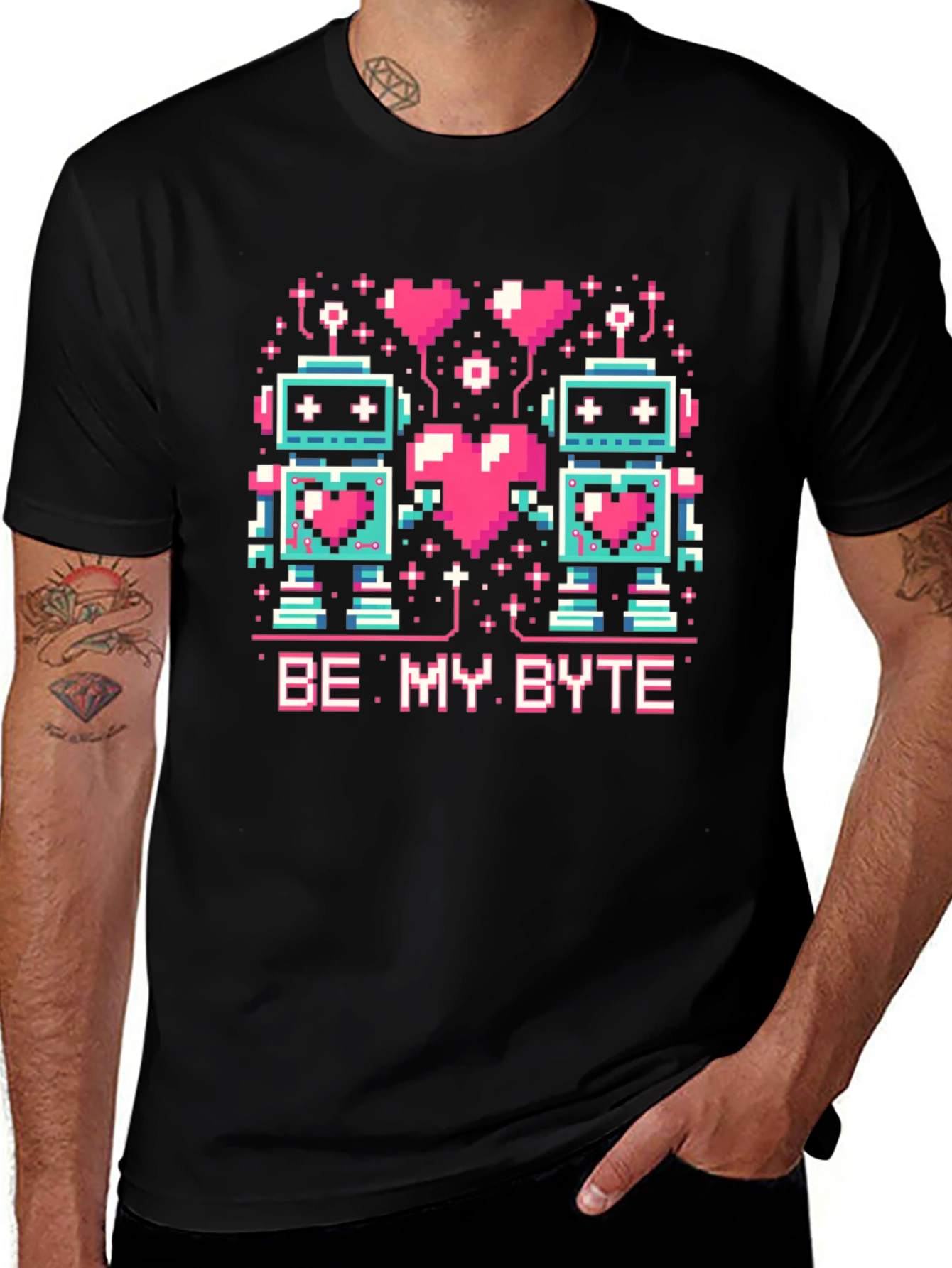 Be My Byte Robot Valentines Day T-Shirt