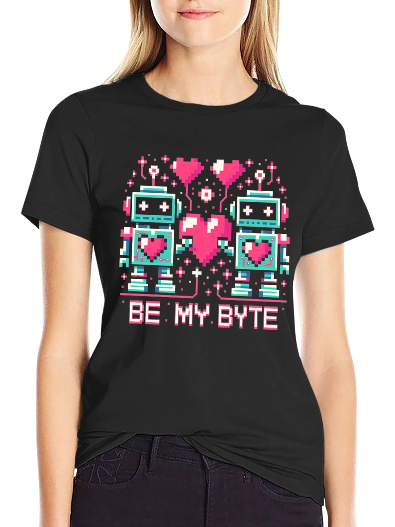 Be My Byte Robot Valentines Day T-Shirt