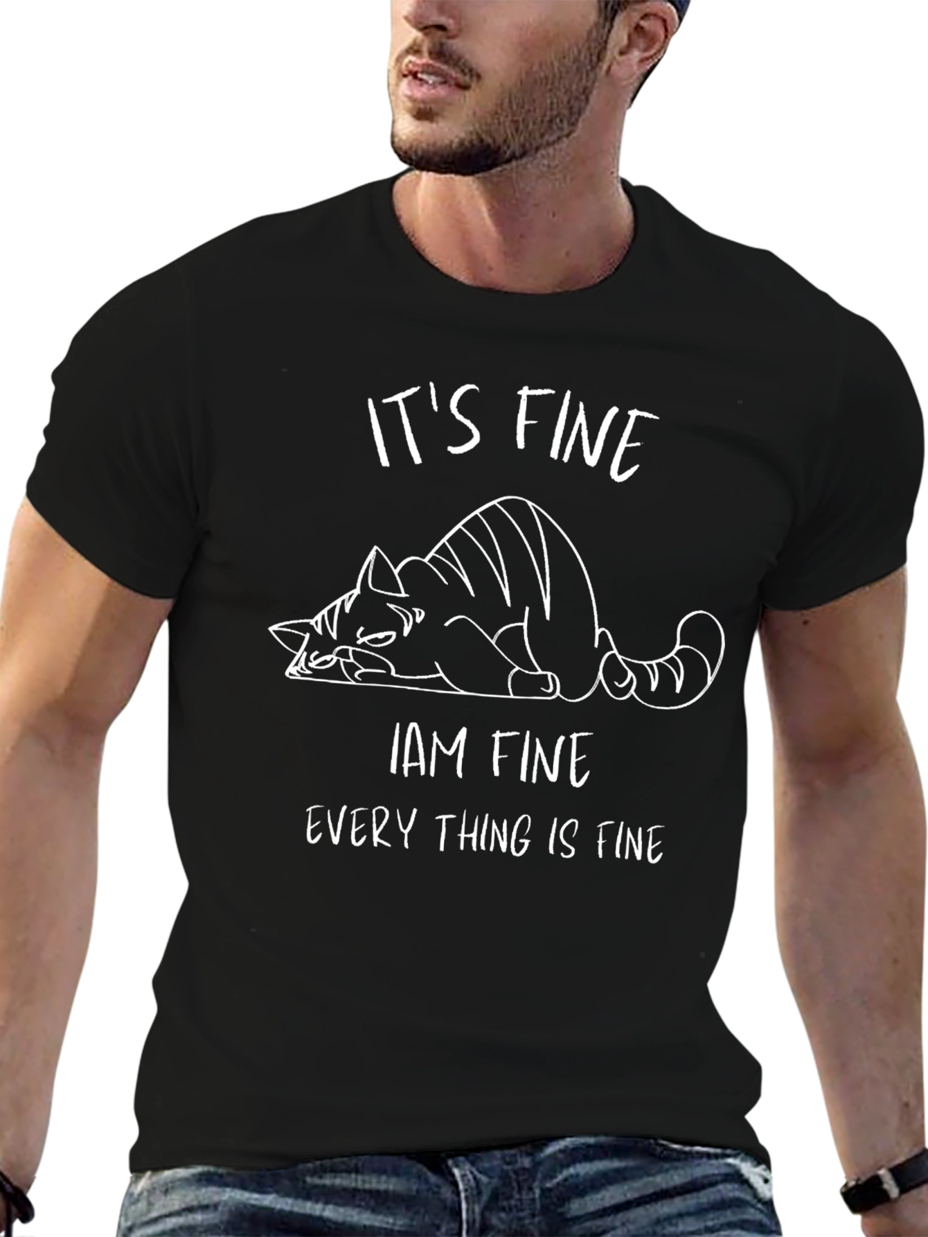 Its Fine Cat Graphic Tee - Relaxed Fit