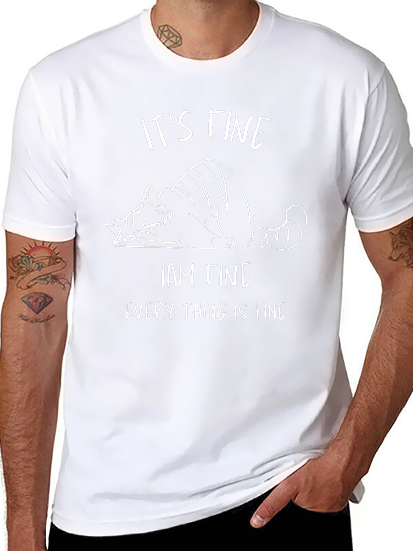 Its Fine Cat Graphic Tee - Relaxed Fit