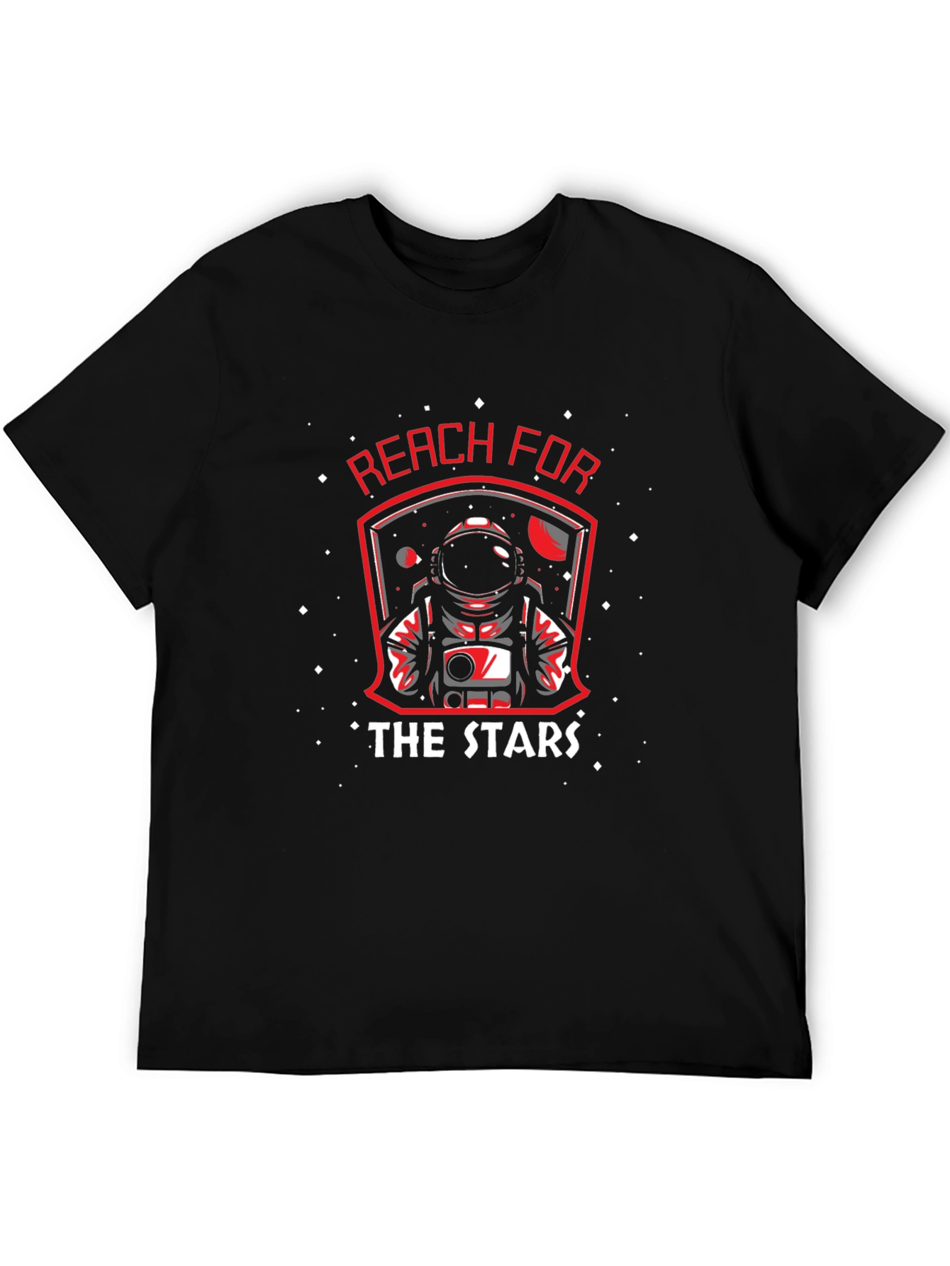 Reach for the Stars Astronaut Graphic Black T-Shirt