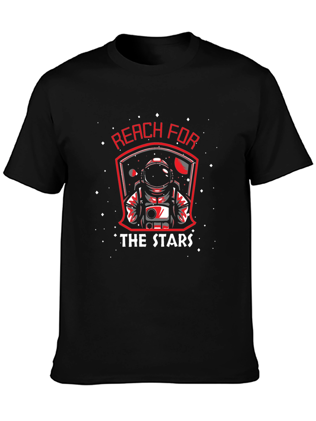 Reach for the Stars Astronaut Graphic Black T-Shirt