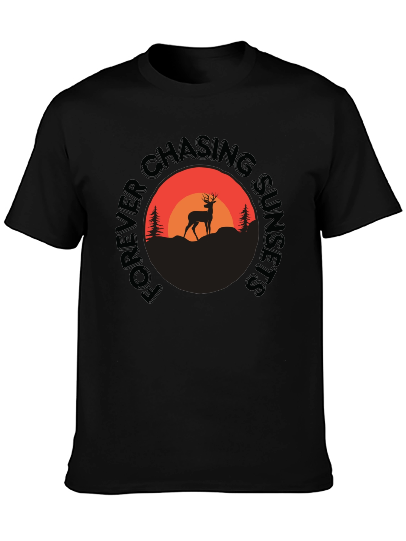 Forever Chasing Sunsets Deer Graphic Tee