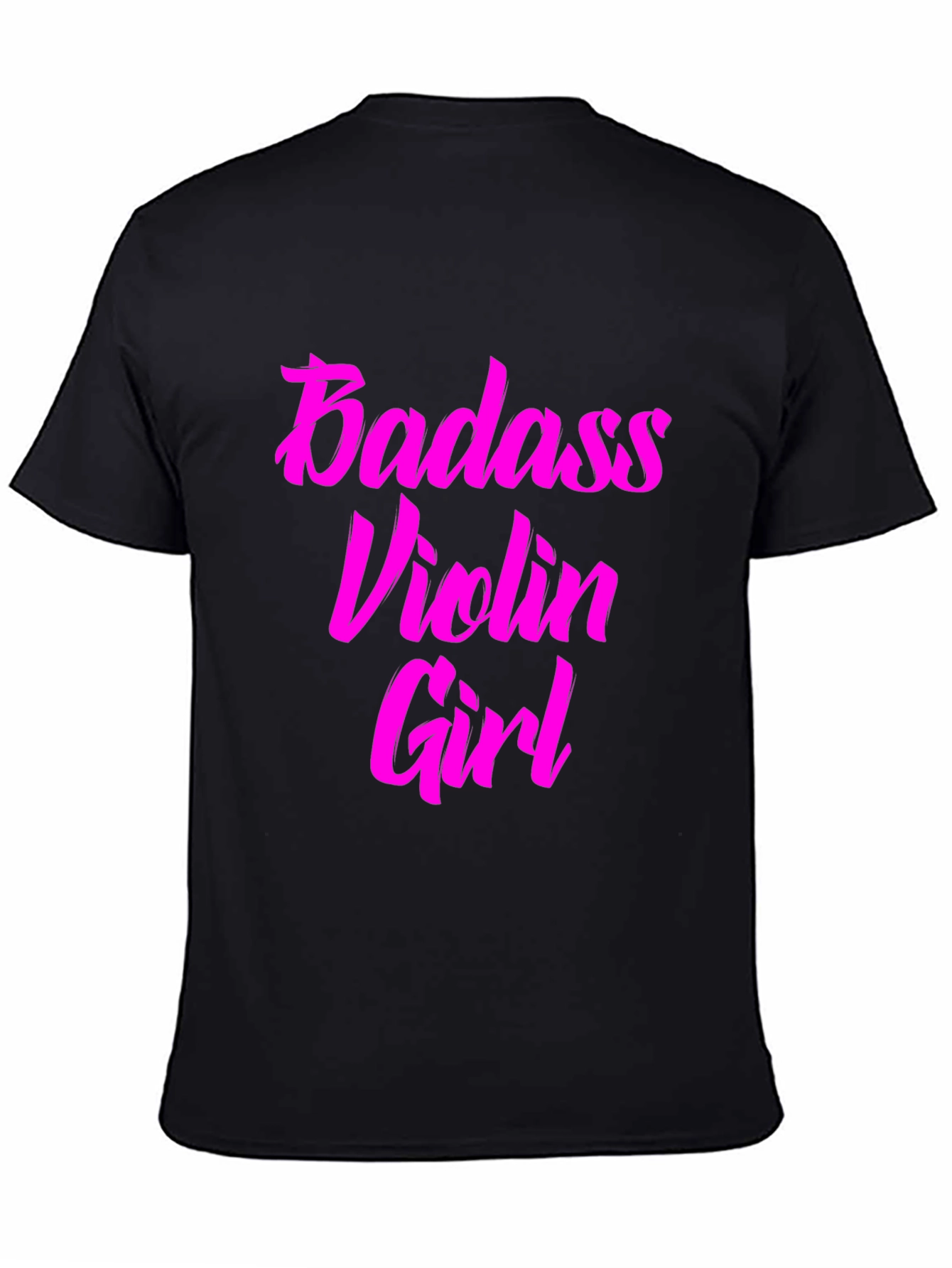 Badass Violin Girl Graphic Tee - Black Cotton T-Shirt