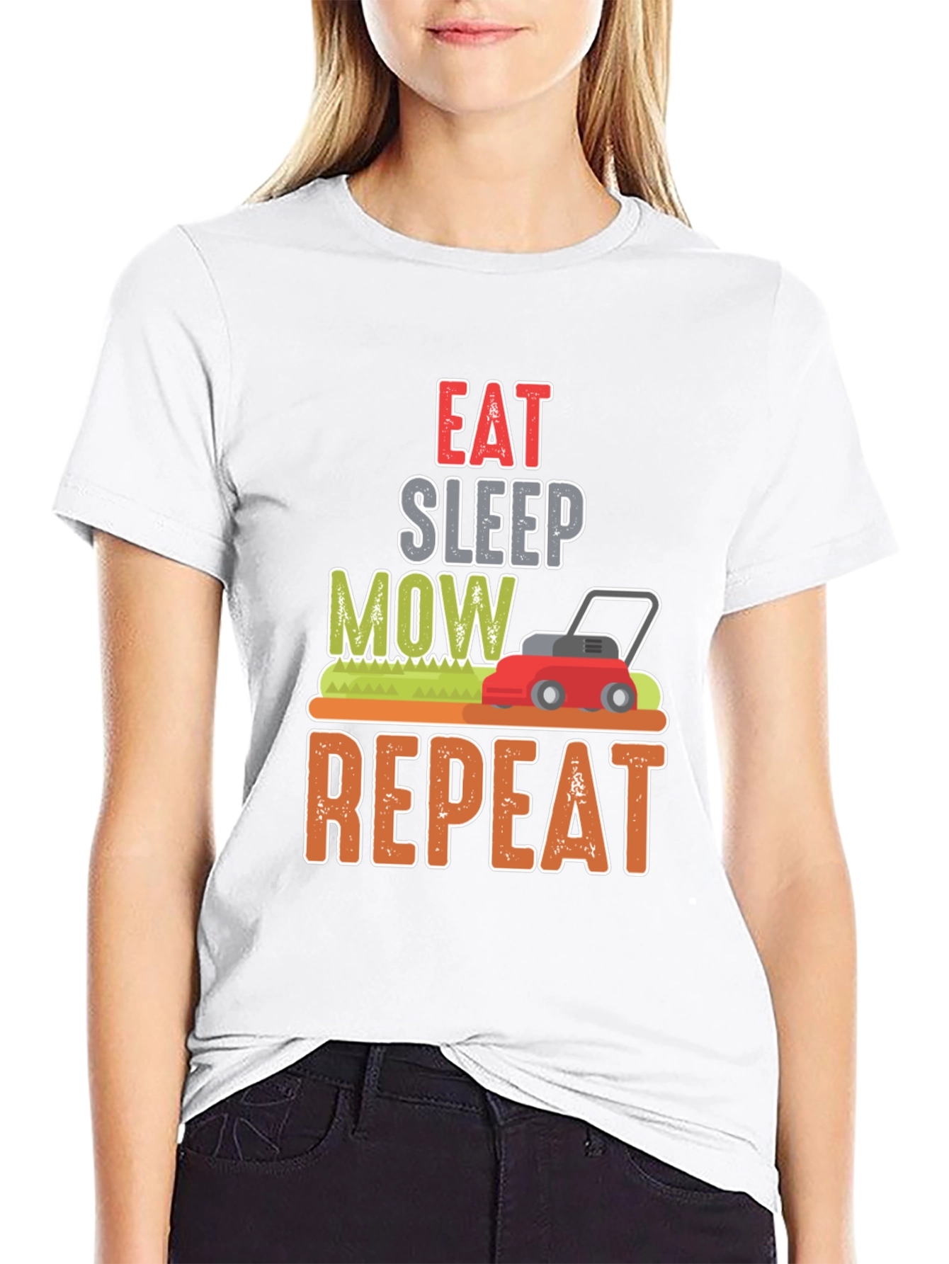 Eat Sleep Mow Repeat Funny Lawn Mowing T-Shirt