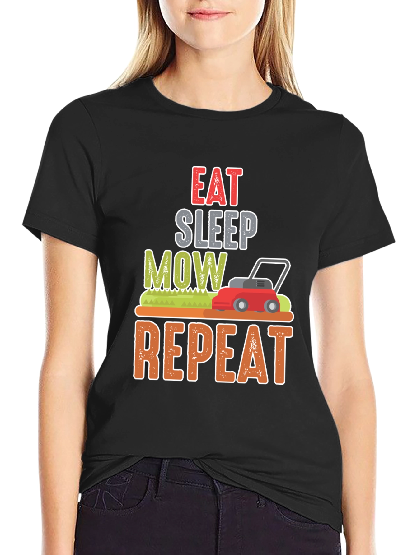 Eat Sleep Mow Repeat Funny Lawn Mowing T-Shirt