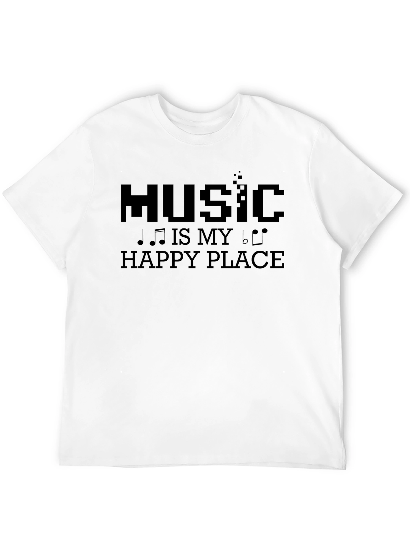 Music is My Happy Place Black T-Shirt