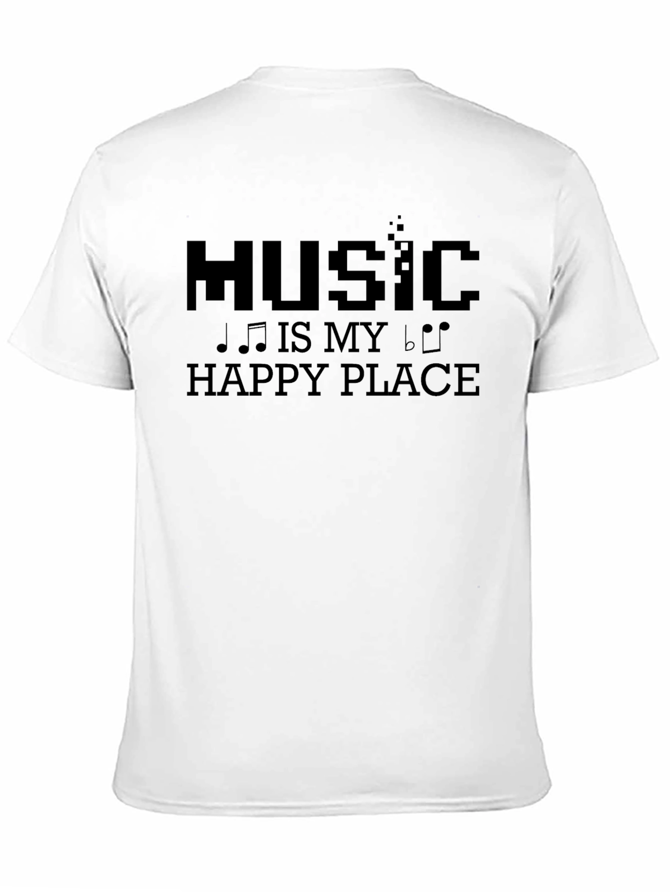Music is My Happy Place Black T-Shirt