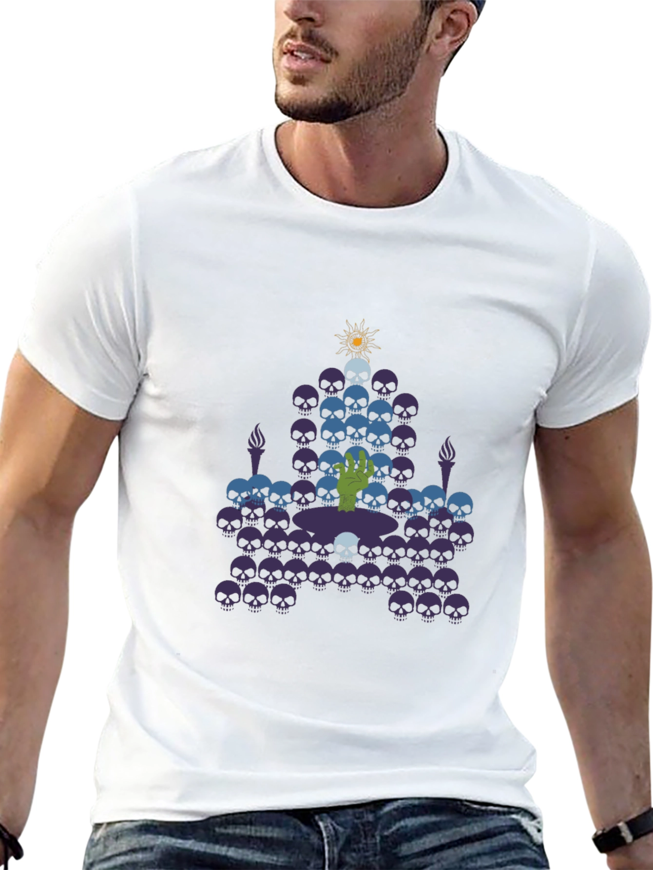 Skull Throne Graphic Tee - Black Cotton T-Shirt