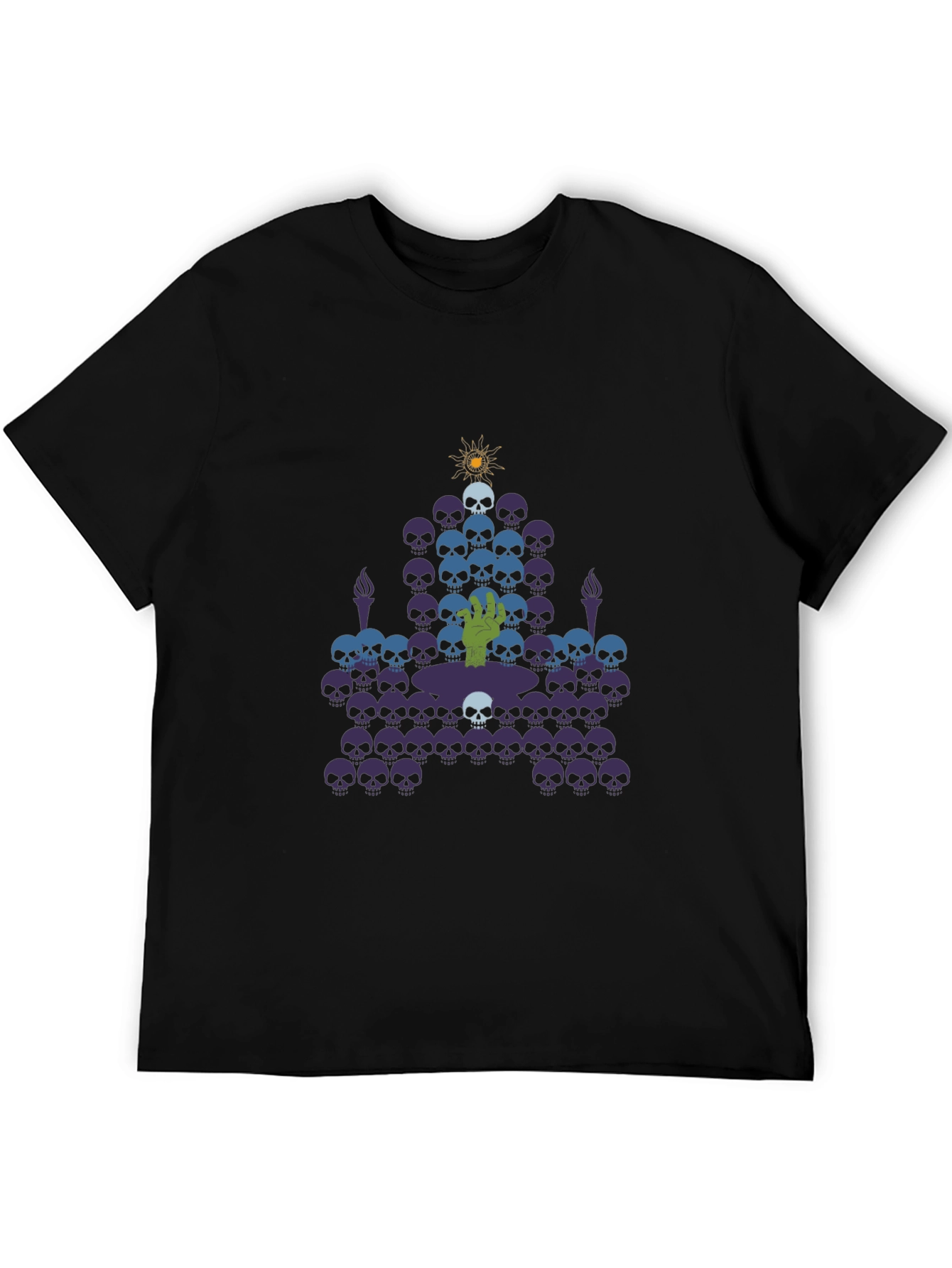 Skull Throne Graphic Tee - Black Cotton T-Shirt